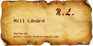 Mill Lénárd névjegykártya